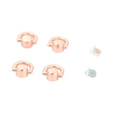 Imagem de 4 Peças De Anéis Em D De Couro, Rebites E Estopas Metálicas Para Acess