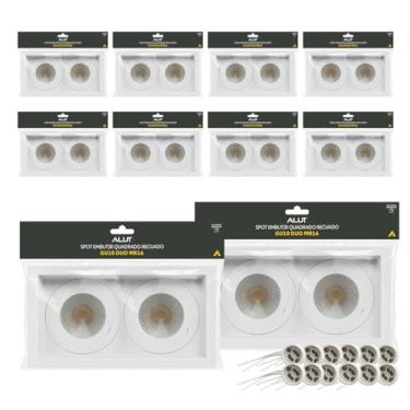 Imagem de Kit Spot Led Recuado Embutir Gu10/MR16 Uno ou Duo Quadrado Branco Policarbonato Alut By Avant (Duo, GU10/MR16)