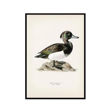 Imagem de Impressão de pato vintage rústico Pato Pato Pato Lago pôster de arte de parede retrô natureza pintura em tela imagens decoração de quarto de fazenda (SKU4,20.3x30.5 cm = (20x30cm), moldura preta para