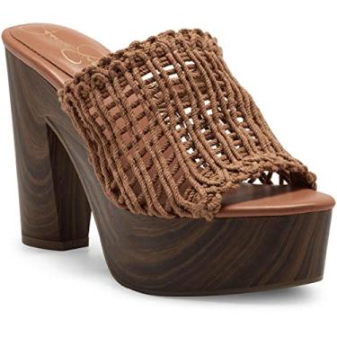 Imagem de Jessica Simpson Sandália feminina Shelbie plataforma salto bloco mule salto, Biscoito de gengibre, 5