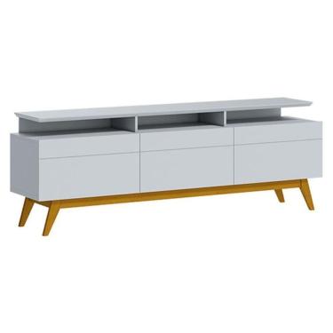 Imagem de Rack Bancada Classic 3 Gavetas Com Nicho 1.8 Branco Acetinado - Imcal