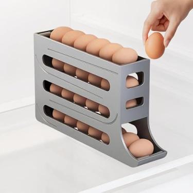 Imagem de Porta Ovos Deslizante Organizador para Geladeira de 4 Camadas Automática