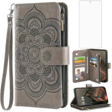 Imagem de Asuwish Capa de celular para Motorola Moto Edge 5G 2025/Edge 60 Fusion 5G Capa carteira com protetor de tela de vidro temperado e porta-cartão de crédito flip flor com suporte celular Moto Edge2025