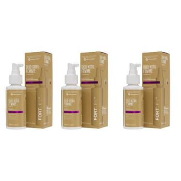 Imagem de Kit 3 Duoxidil Tônico Capilar Feminino 100ml Fortlife