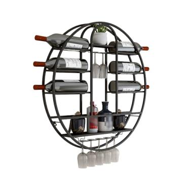 Imagem de Rack de vinho LED montado na parede rack de vinho prateleira de bar suporte de garrafa de vinho prateleira de exibição de garrafa de licor suporta rack de exibição de armazenamento de vinho para bar