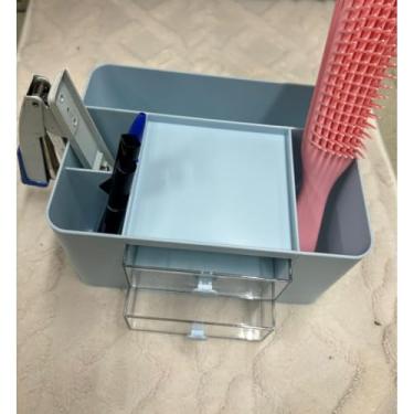 Imagem de Organizador Mesa Porta Treco Caneta Gaveta/Maquiagem Escritório Multiuso(2617 Azul)