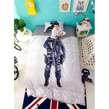 Imagem de Conjunto de cama de casal solteiro para crianças, jogo de cama de casal/lençol plano, 2 camas de solteiro, 6 peças (3 Queen Size 4 peças)