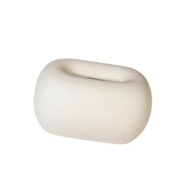 Imagem de Fenteer Porta-lenços de cerâmica, organizador de guardanapos, porta-papel higiênico, ornamento de mesa para criados-mudos, escrivaninhas, salas de estar, Branco