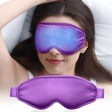 Imagem de Máscara de olhos frios máscara refrescante para olhos inchados: bolsa de gelo flexível para alívio pós-cirurgia - máscara de sono de gel Reuable para inchaço de dor de cabeça - compressa fresca de