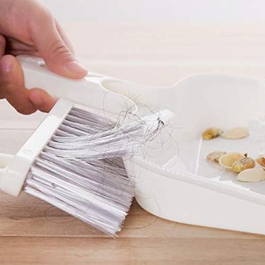 Imagem de Conjunto de Pano Poeira Portátil e Vassoura para Casa Limpeza Mesa Teclado Ferramenta Varredura Compacta com Borda Serrilhada Fácil Armazenar Design P