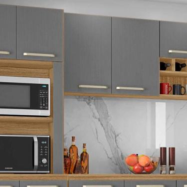Imagem de Armário Aéreov de Cozinha 2 Portas Ametista Kits Paraná, Freijo e Gris