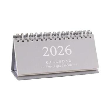 Imagem de Mini Calendário De Mesa Em Inglês 2026 Portátil Artesanal Estilo Simpl