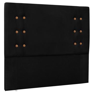 Imagem de Cabeceira Estofada Cama Box Casal Queen Size Monreale 160cm Suede Preto - Desk Design