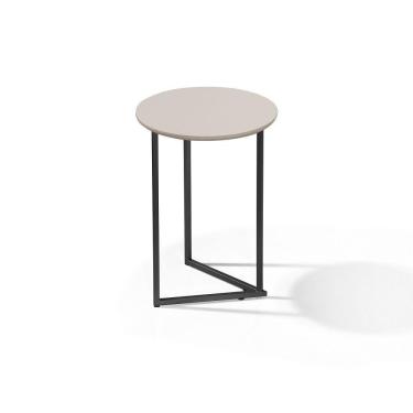 Imagem de Mesa Lateral Jade Pé De Ferro Estilo Industrial Preto/off