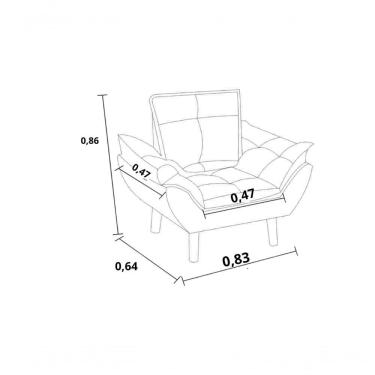 Imagem de Poltrona Opala Luxo Suede Preto