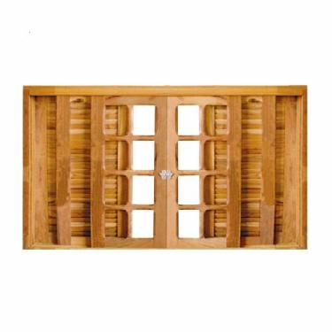 Imagem de Veneziana de Correr 6 Folhas Padrão Imbuia Reto - Com Ferragens 1.40 x