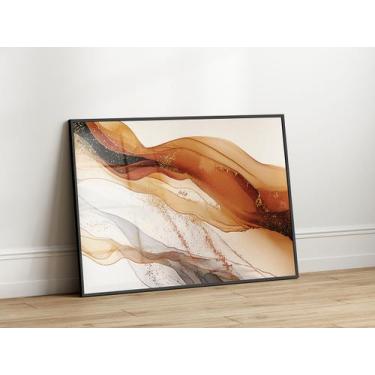 Imagem de Quadros Decorativos com Moldura Acrilico Cristal  Marmore Abstrato Mar