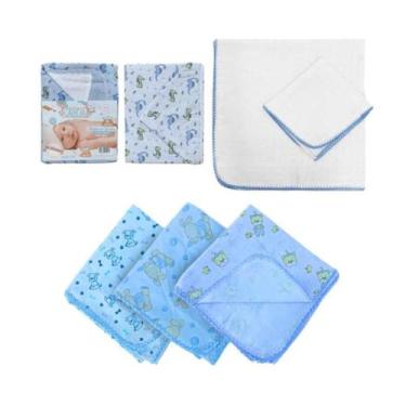 Imagem de Kit 6Pçs Enxoval Cueiro+Toalha De Pano+Toalha De Banho ul - Dugu