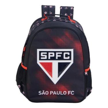 Imagem de Mochila Tricolor Spfc São Paulo Escolar Brasão Relevo Pvc - - XERYUS, 