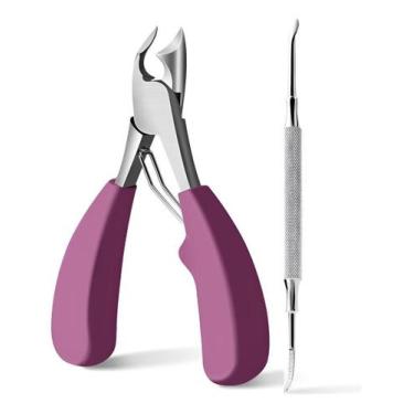 Imagem de Alicate + Desencravador De Unha Profissional Cortador Roxo - Palaziun