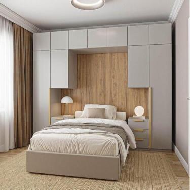 Imagem de Guarda-Roupa Modulado 10 Peças 11 Portas com 2 Mesas de Cabeceira Jade