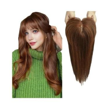Imagem de Peruca Topper Feminina Lisa Com Franja, Cabelo Humano Remy 100% Ombre 