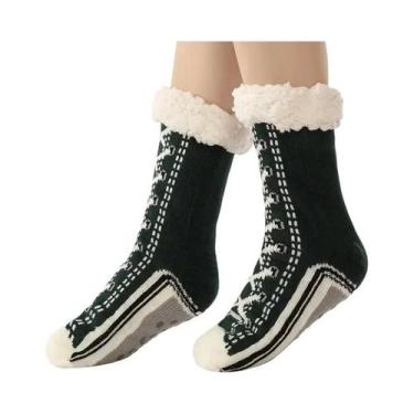 Imagem de Meia Pantufa Feminina Térmica De Inverno Com Pelúcia Antiderrapante Qu