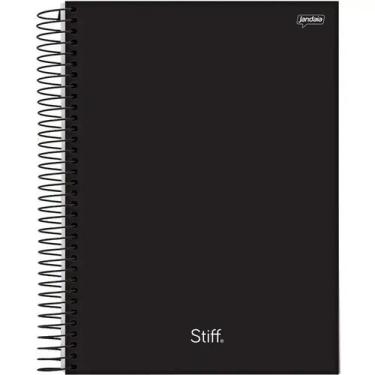 Imagem de Caderno Espiral 1/4 Capa Dura 80F Stiff Slim Preto Jandaia