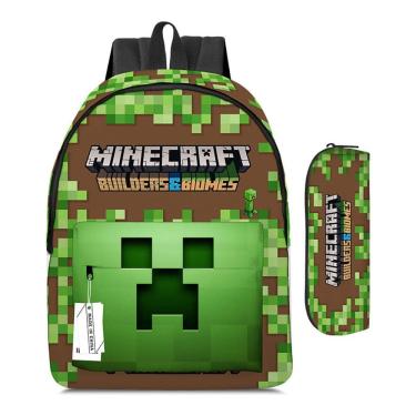 Imagem de Bolsa de estudante Minecraft My World, conjunto de 2 peças, 40x30x17cm