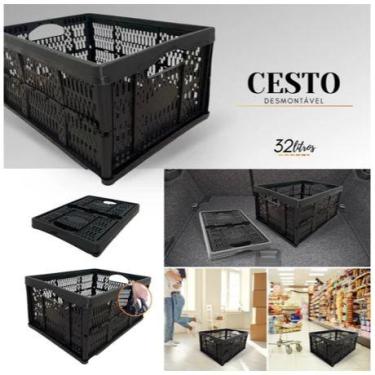 Imagem de Caixa Organizadora Desmontavel Dobrável Cesto Agrícola Armario Compras