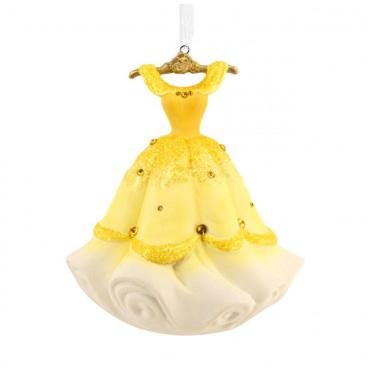 Imagem de Enfeite Natalino Hallmark Signature 2025 Disney Princesa Bela Vestido Amarelo Cerâmica, 9 x 10 x 7,6cm