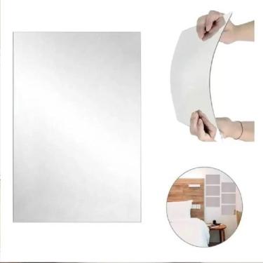 Imagem de 2 Espelhos Adesivo Acrílico 35x50cm Autocolante Decoração Sem Furo - M