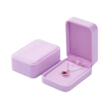 Imagem de Caixa De Joias De Veludo Da Moda 7x10cm Organizador De Colares Embalag