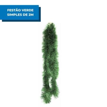 Imagem de Festão Verde Simples 9cm x 2m para Árvore de Natal - Sunway