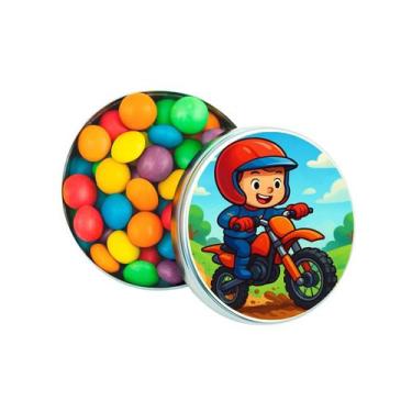 Imagem de Kit 30 Latinhas Lembrancinhas Motocross Cor: Prateado - Gil Festa Kids