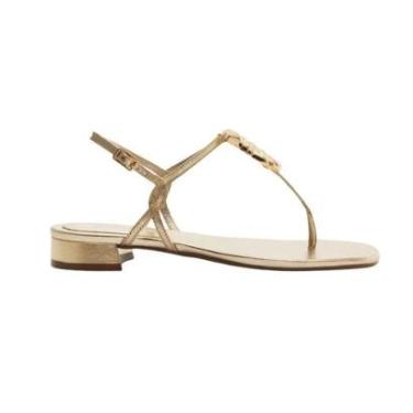 Imagem de Sandália Dourada Slim Metal Concha Lançamento Arezzo-Feminino