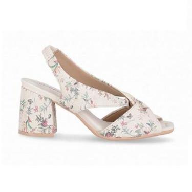 Imagem de Sandália Salto Grosso Piccadilly 626010 Feminina - Off White-Feminino