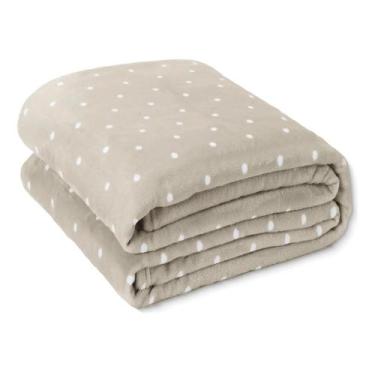 Imagem de Cobertor flannel poa - casal - bege corttex