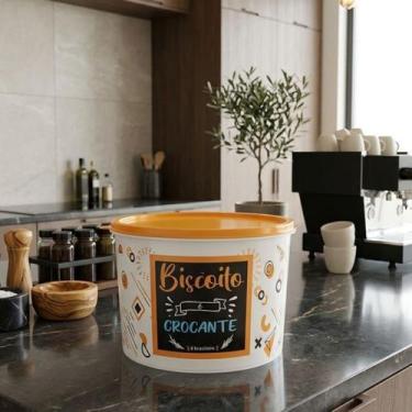 Imagem de Pote Para Biscoito 2 Litros Estampado Pedreira Utilidades