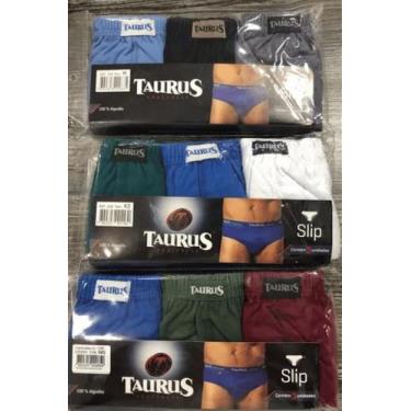 Imagem de Kit de 3 Cuecas Slip Plus Size 100% Algodão Taurus - Cores Sortidas, X