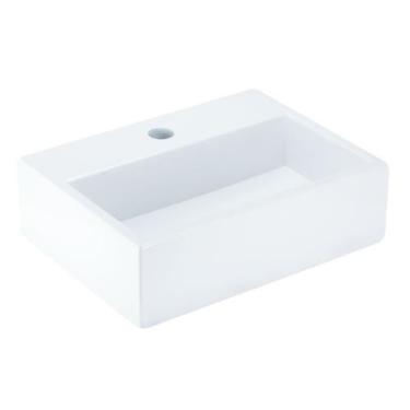 Imagem de Cuba de Apoio Banheiro Safira Pedra 40x30 cm - Venturi, Branco Standar