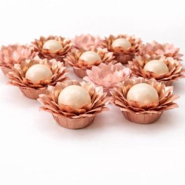 Imagem de 25 Forminhas Para Doces Finos Decoração Liz Rose Gold Festa - BELLO