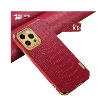 Imagem de Capa De Silicone Com Revestimento De Couro De Crocodilo Para iPhone 16