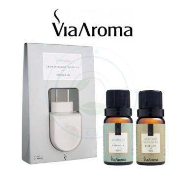 Imagem de Aparelho Aromatizador Difusor De Ambiente Elétrico Standard Branco Via Aroma Com 2 Essências Standard + Alecrim