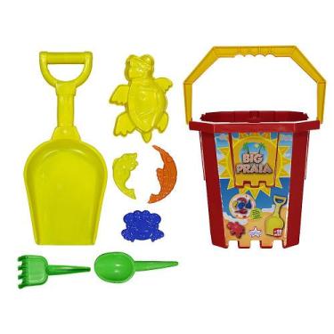 Imagem de Brinquedo Infantil Kit Balde Vermelho Big Praia Big Star