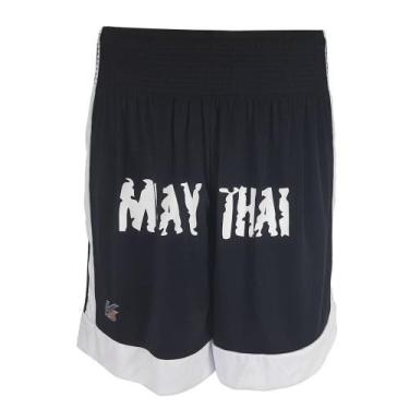 Imagem de Calção Kanxa Fighters Artes Marciais Adulto, M, Preto, Branco