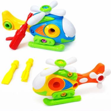 Imagem de Kit com 2 Helicóptero de Montar com Chave Brinquedo Educativo Didático
