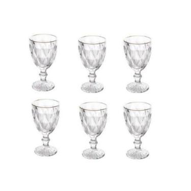 Imagem de Jogo 6 Tacas De Licor De Vidro Com Fio De Ouro Diamond 60ml - Lyor