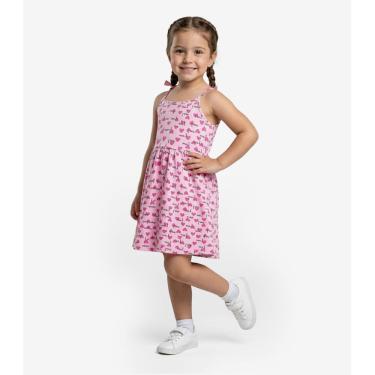 Imagem de Vestido Infantil Estampado de Alcinha Biju Kids Rosa