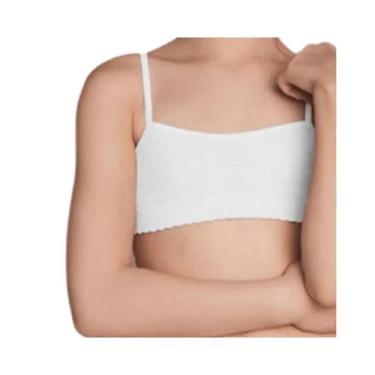 Imagem de Sutiã Infantil Selene Algodão Meninas, Branco, M